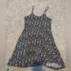 Black and white tribal print cotton on dress